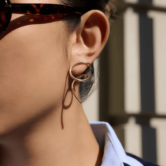Sculptural Spiral Wire Earrings