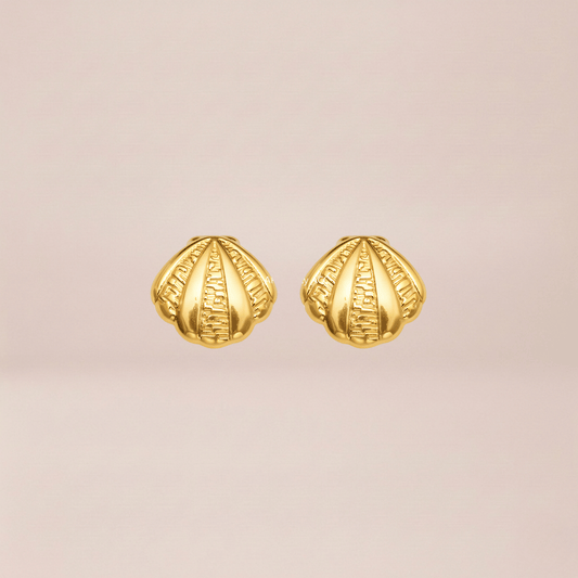 Gilded Seashell Stud Earrings