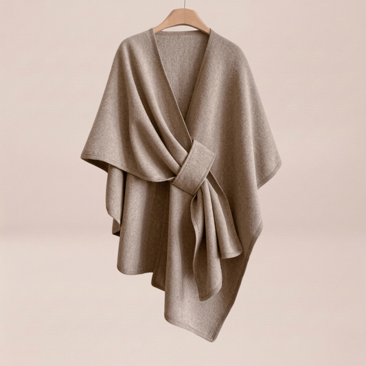 The Stone Taupe Acrylic Poncho