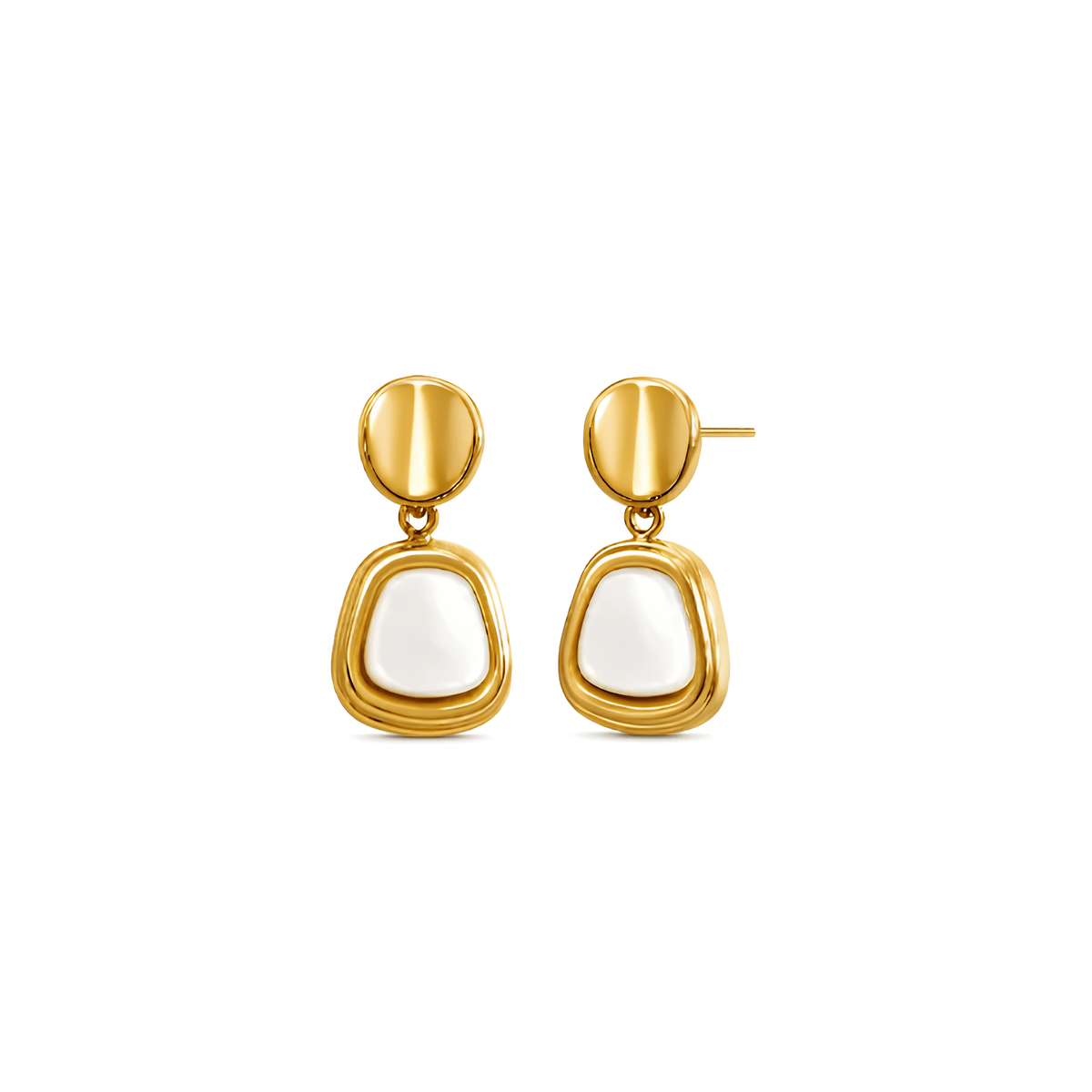Mother-of-Pearl Geometric Drop Earrings