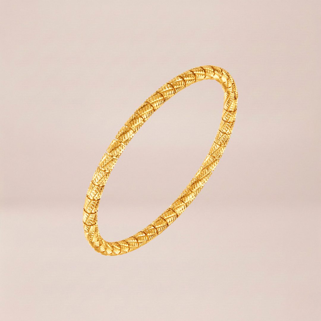 The Etched Golden Bangle