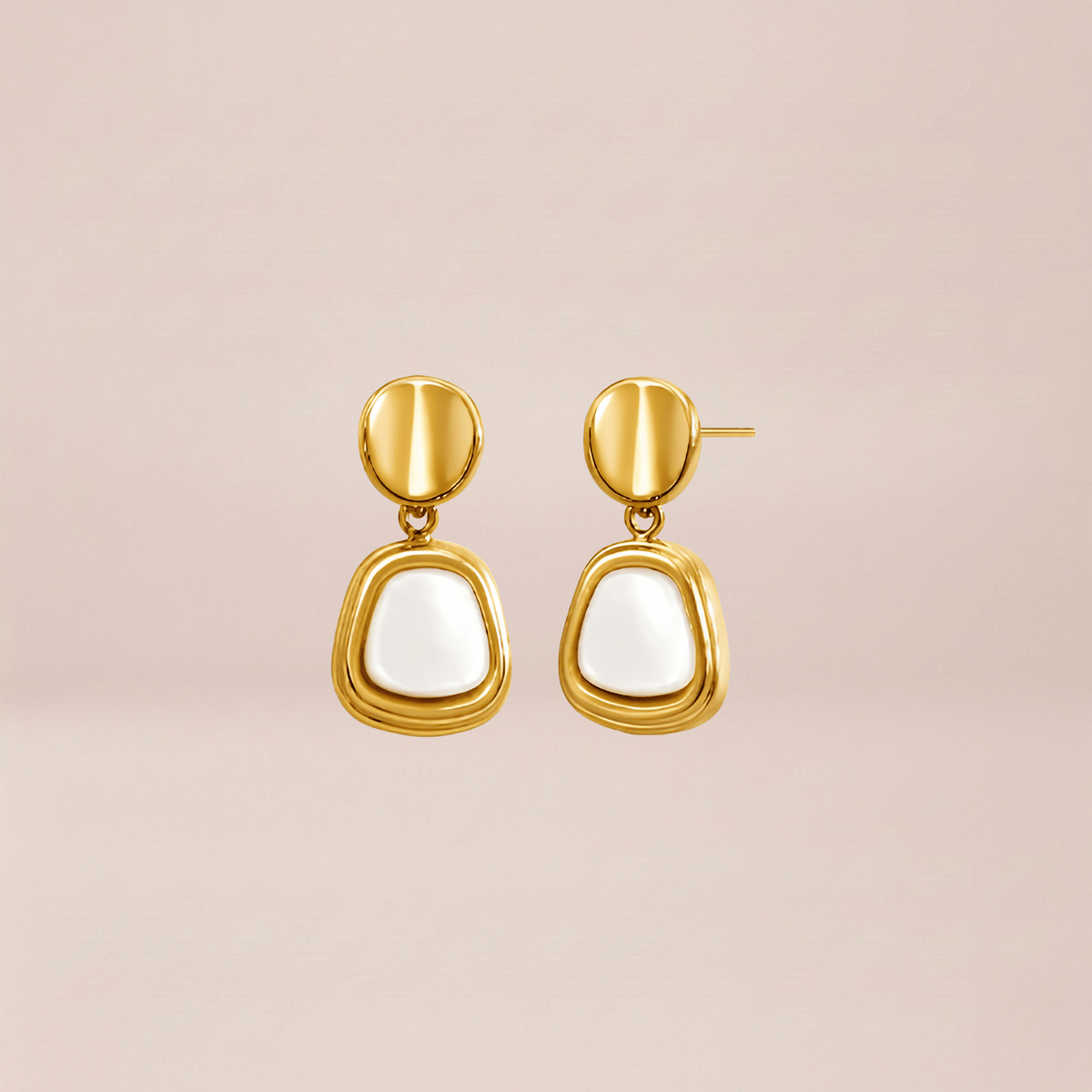 Mother-of-Pearl Geometric Drop Earrings