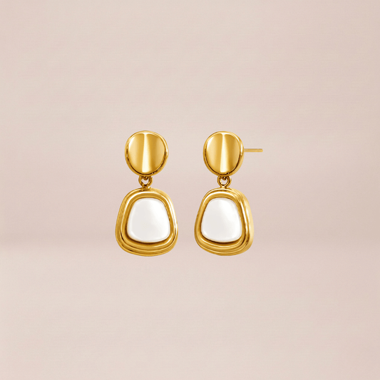 Mother-of-Pearl Geometric Drop Earrings
