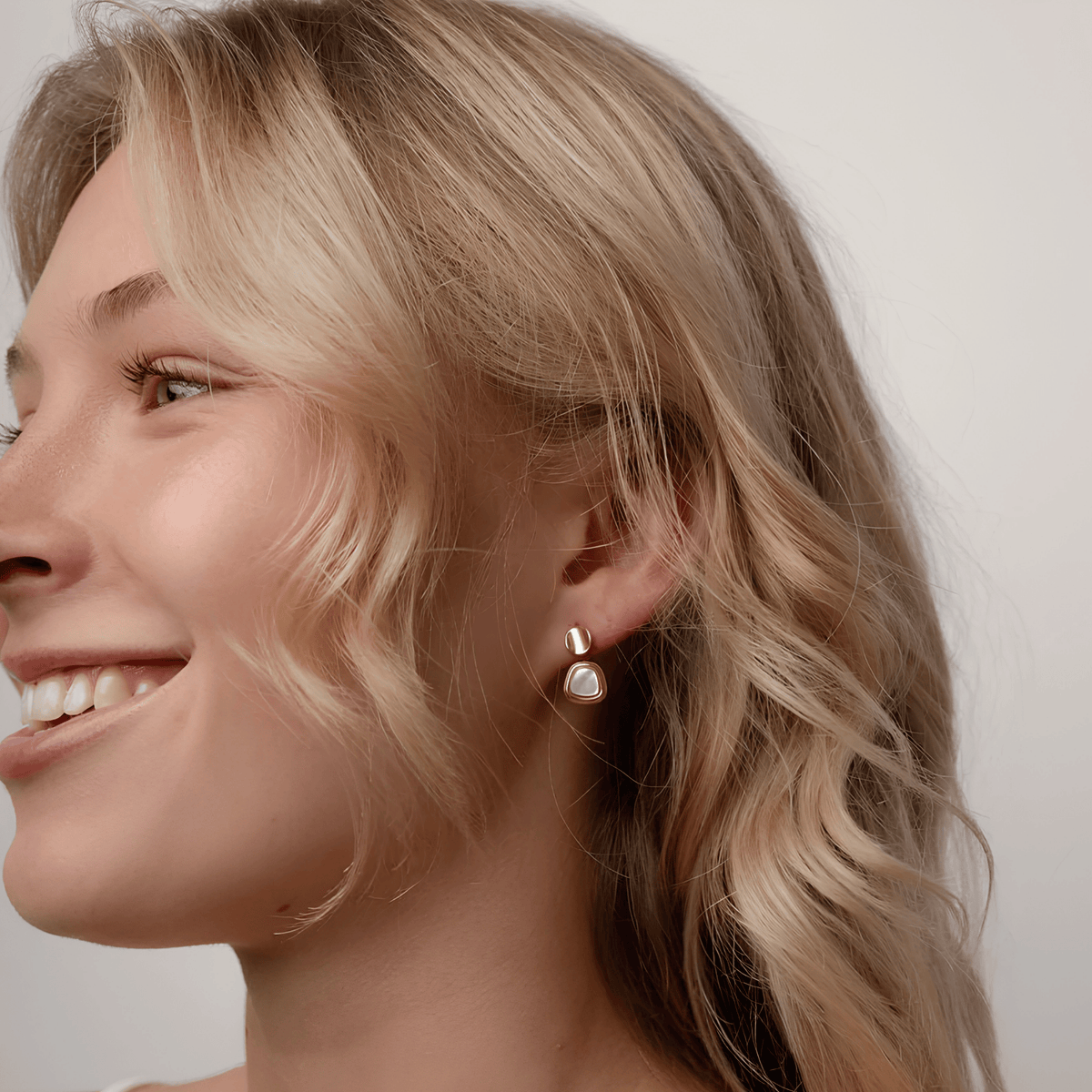 Mother-of-Pearl Geometric Drop Earrings