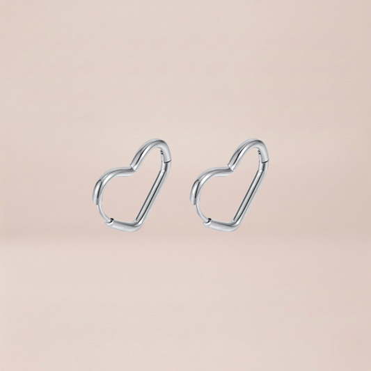 Sculptural Heart Hoop Earrings