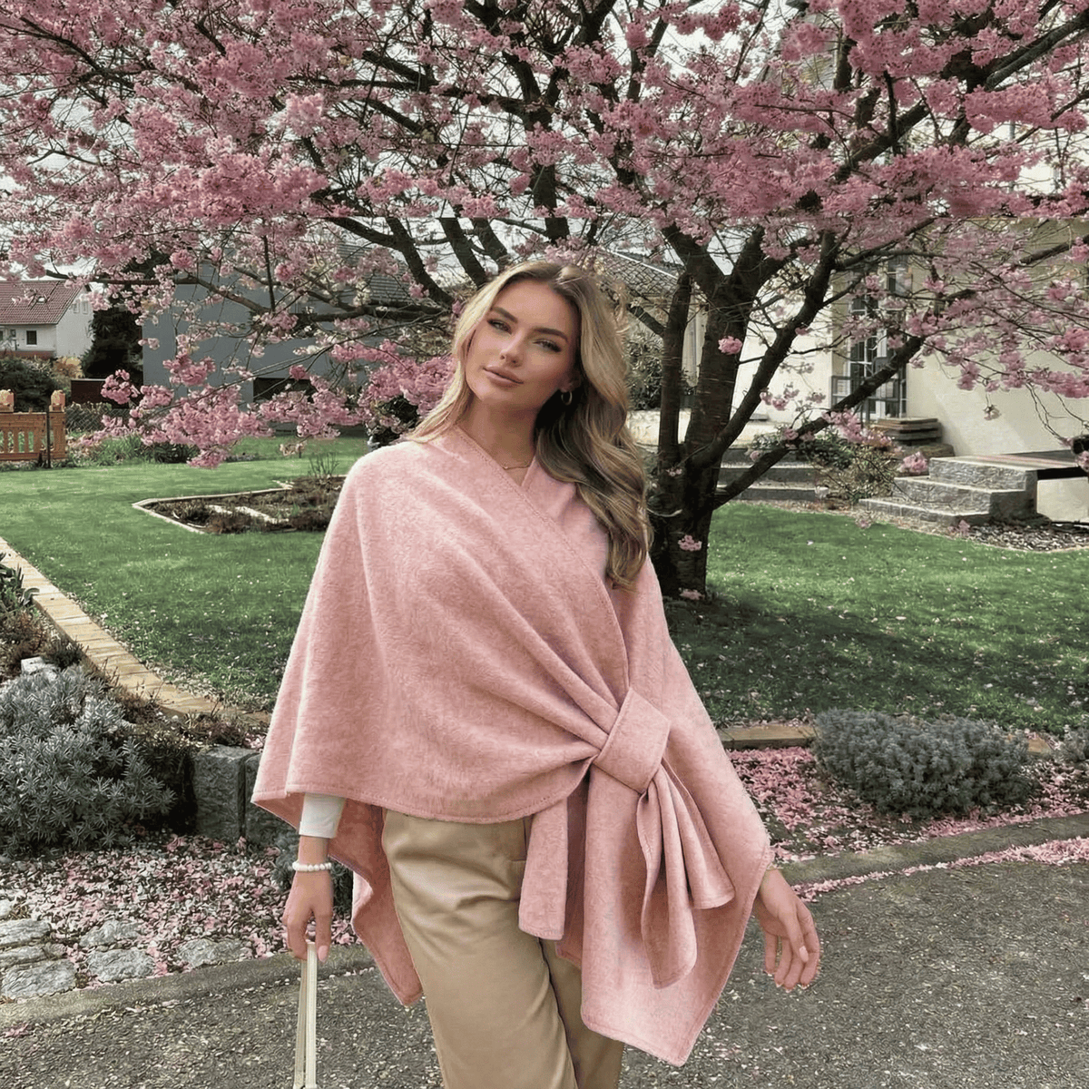 The Blush Petal Acrylic Poncho