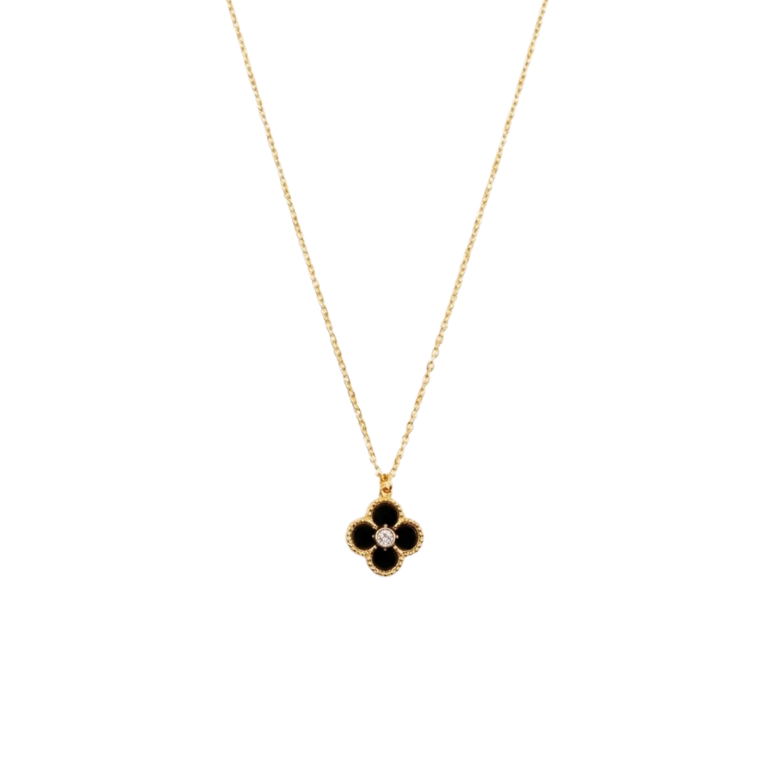Noir Quatrefoil Necklace