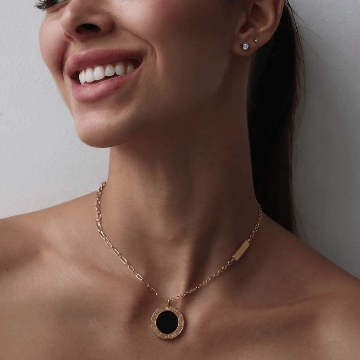 Roman Numeral Station Necklace