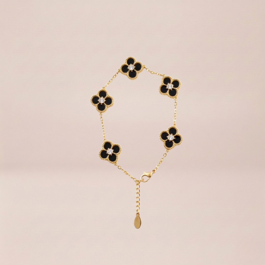 Noir Quatrefoil Bracelet