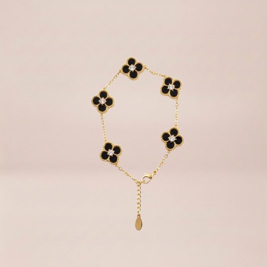 Noir Quatrefoil Bracelet