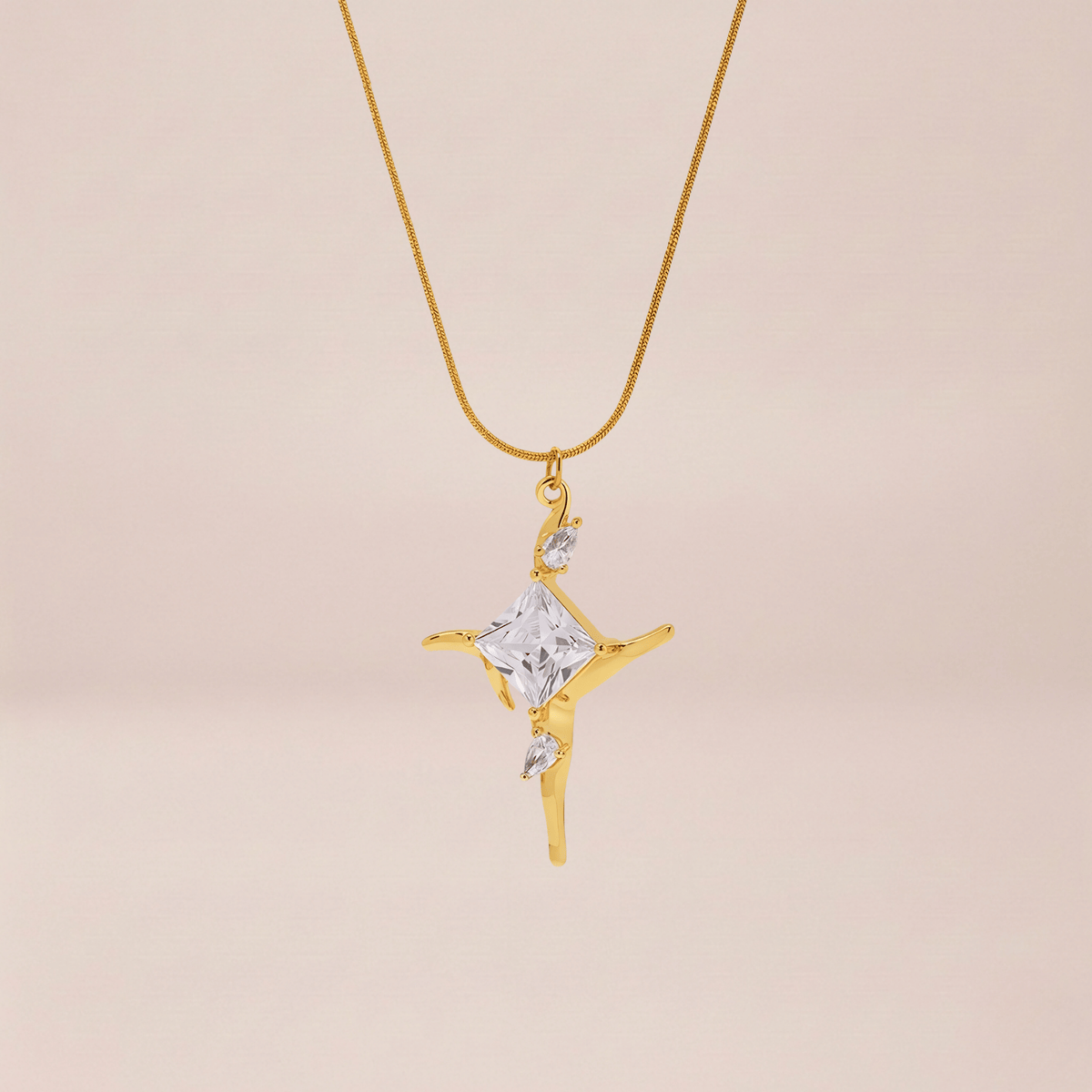 Solitaire Cross Pendant Necklace