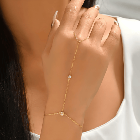 Crystal Station Hand Chain Bracelet