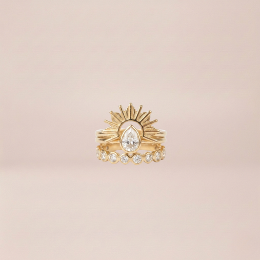 Sunburst Pearl Ring Set