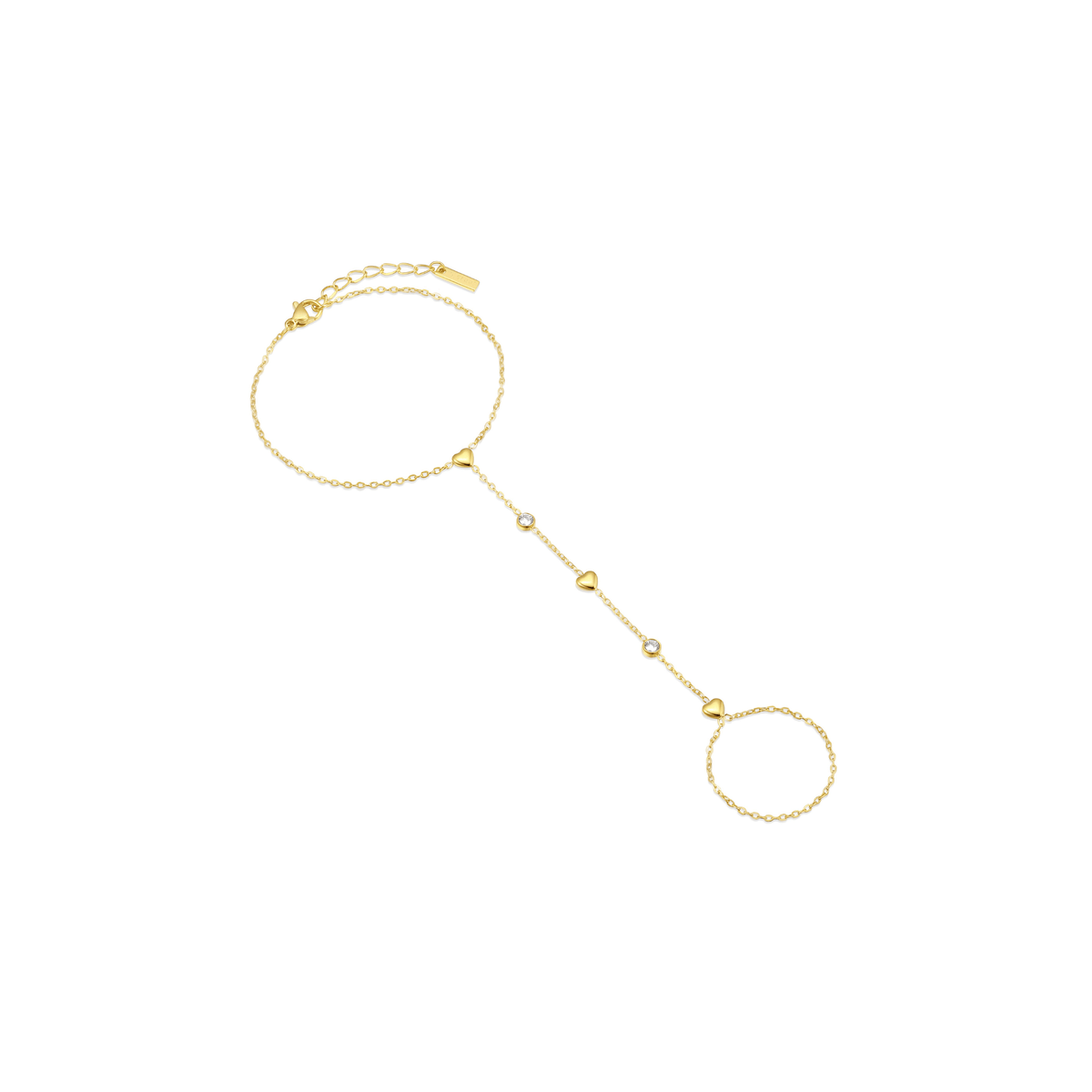 Crystal Heart Hand Chain Bracelet
