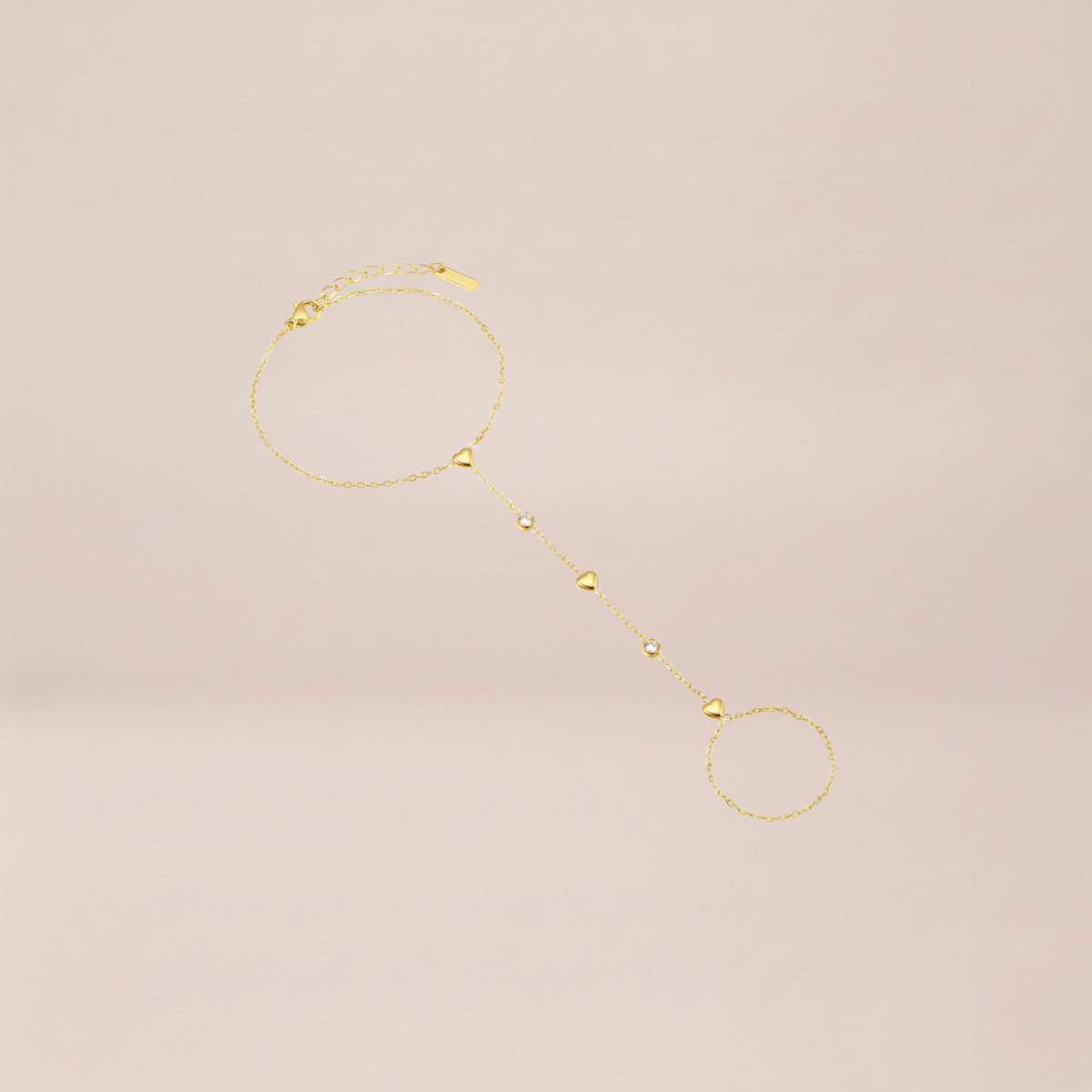 Crystal Heart Hand Chain Bracelet