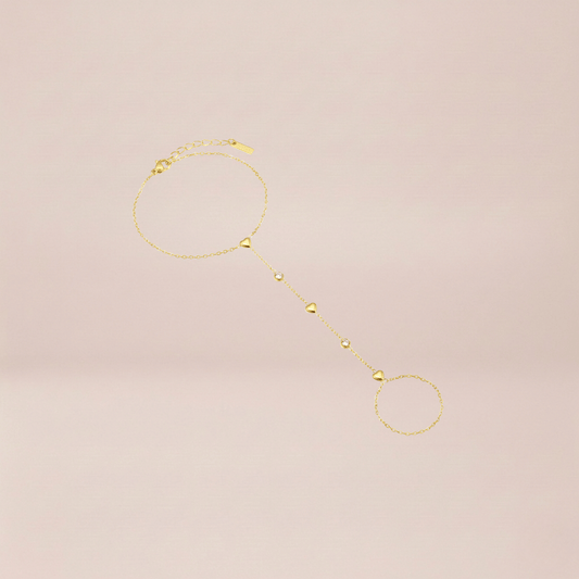 Crystal Heart Hand Chain Bracelet