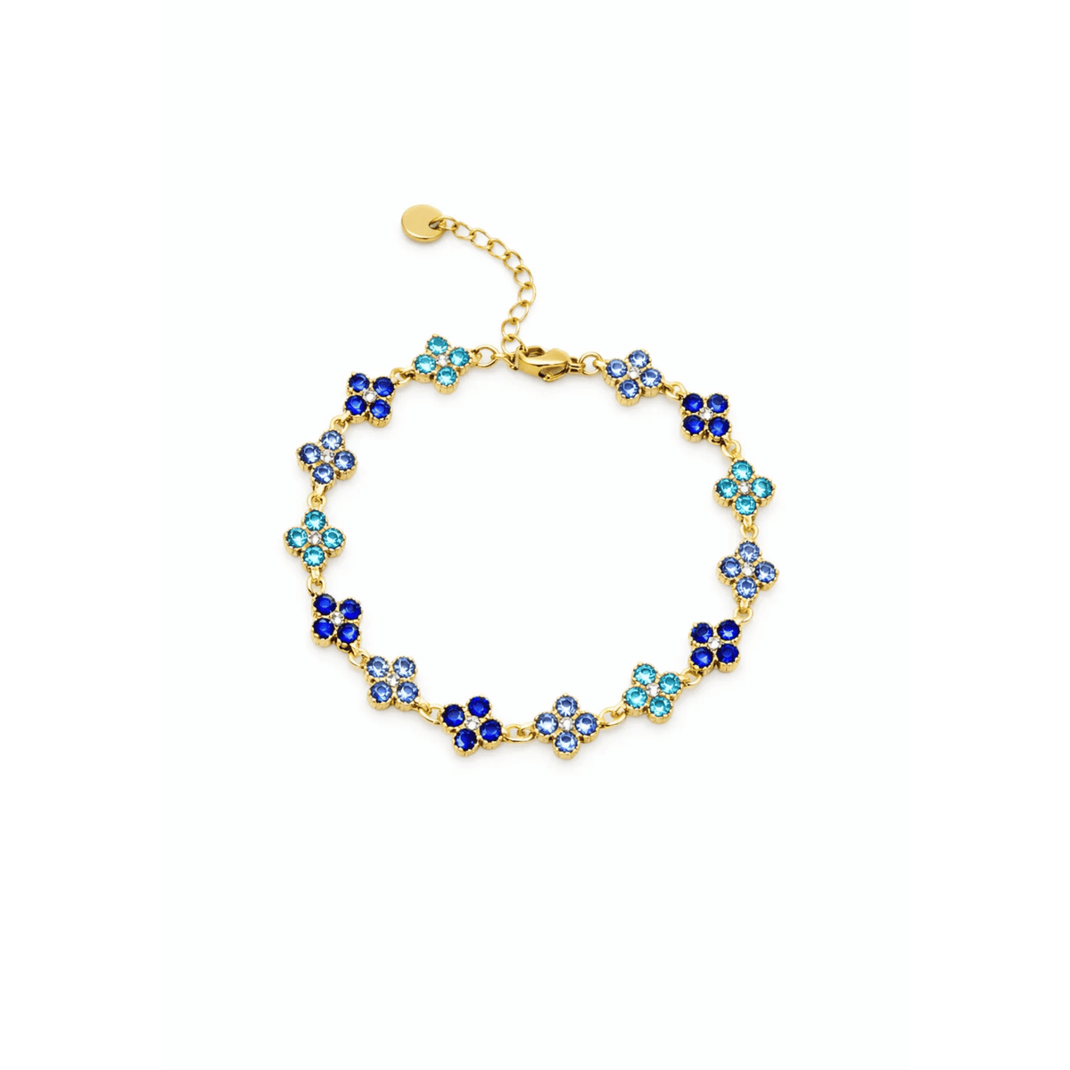 Crystal Clover Gradient Link Bracelet