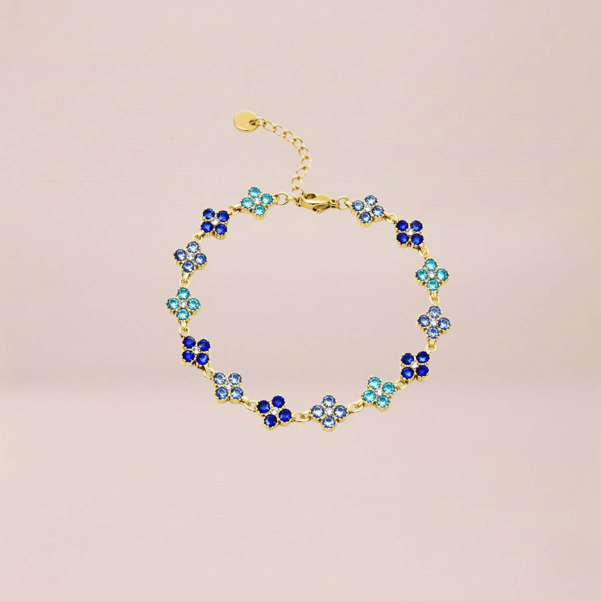 Crystal Clover Gradient Link Bracelet
