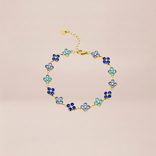 Crystal Clover Gradient Link Bracelet