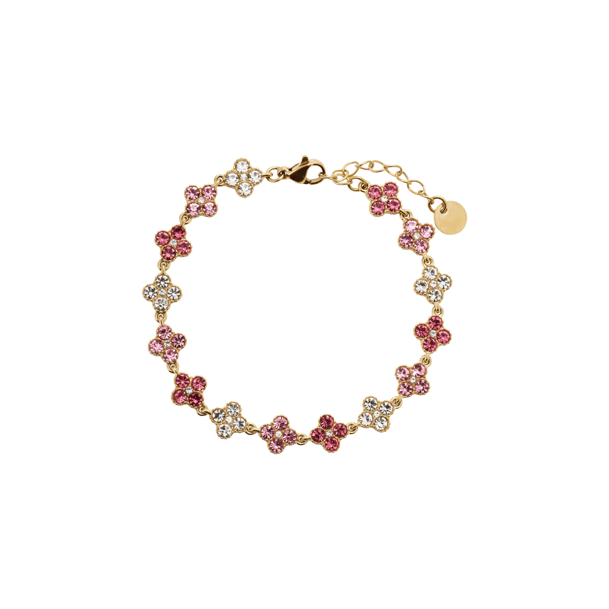 Crystal Clover Gradient Link Bracelet