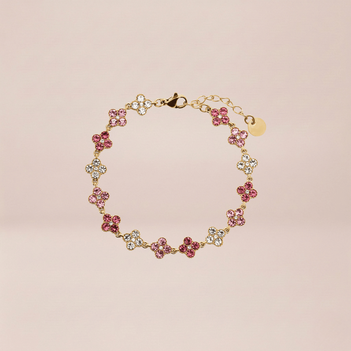 Crystal Clover Gradient Link Bracelet