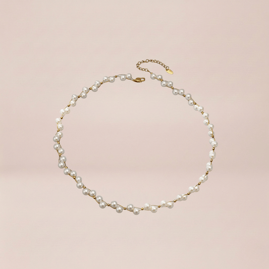 Pearl Cascade Station Necklace
