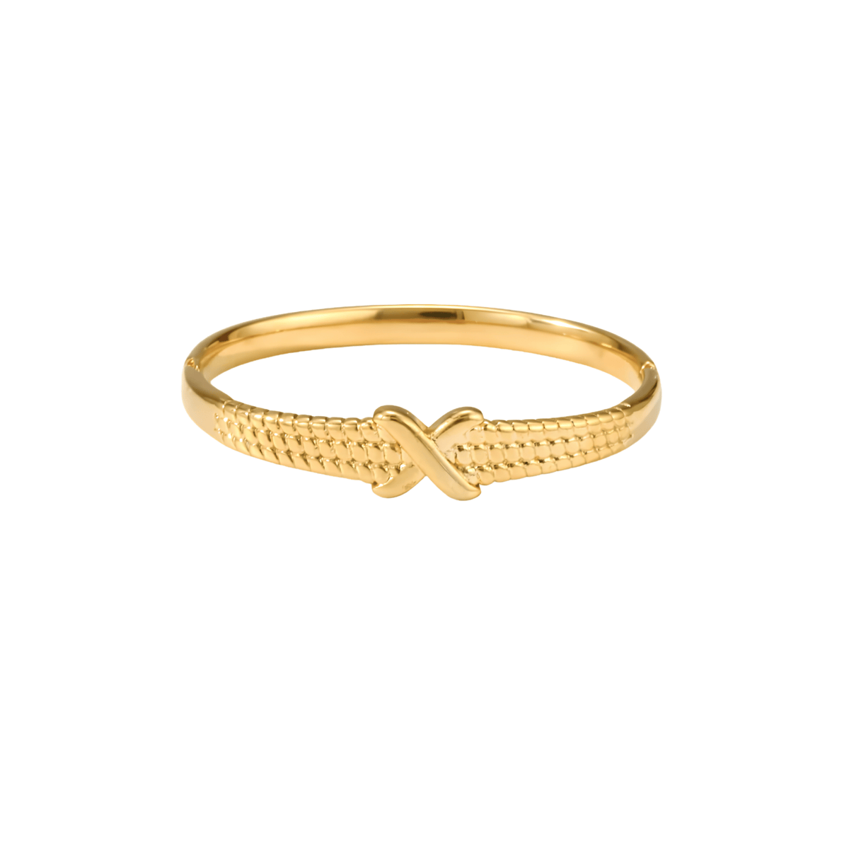 Cross-Band Textured Cuff Bracelet