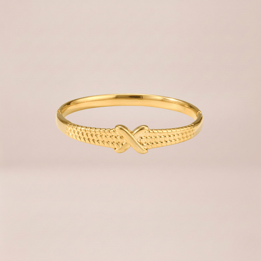Cross-Band Textured Cuff Bracelet