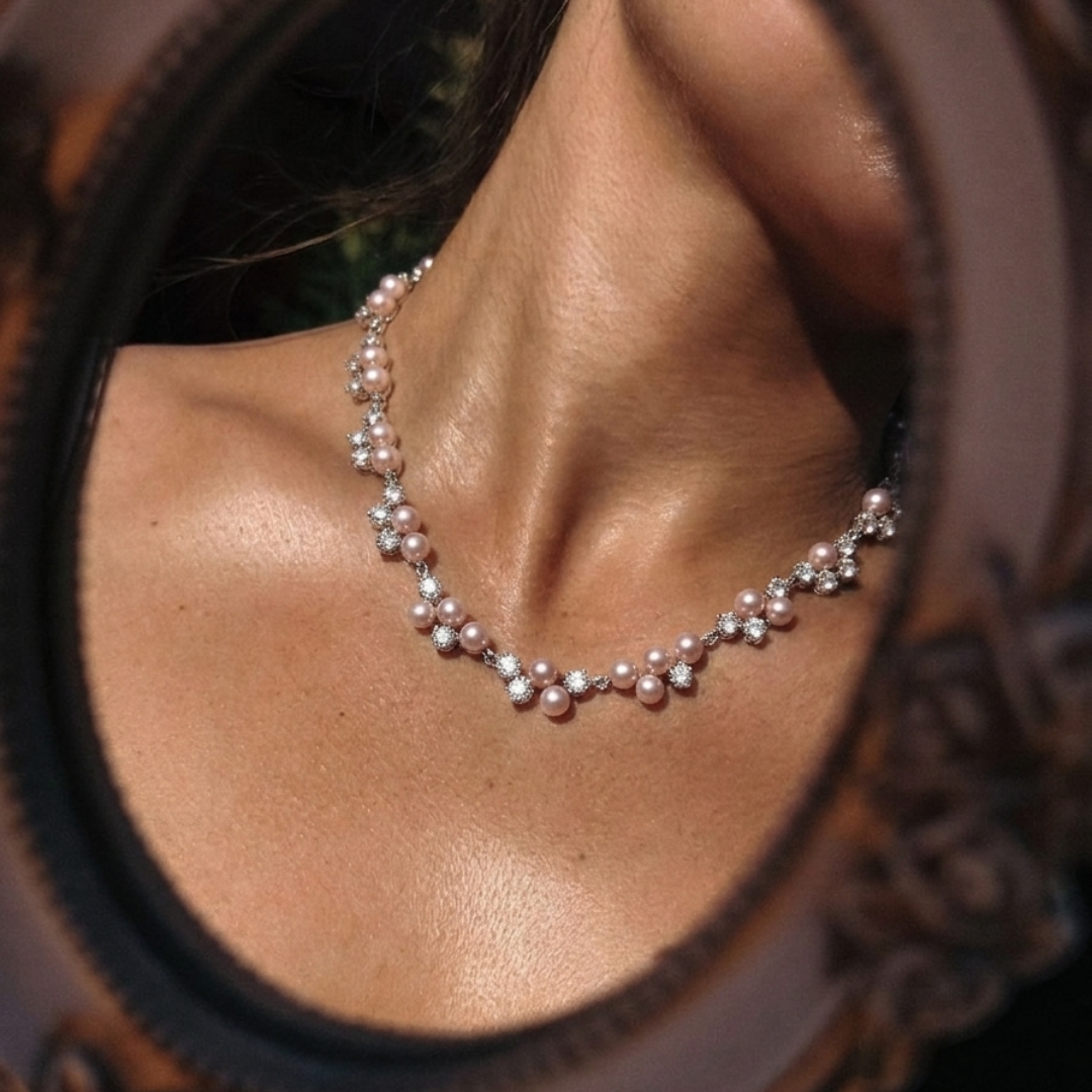 Blossom Cluster Swarovski Crystal Necklace