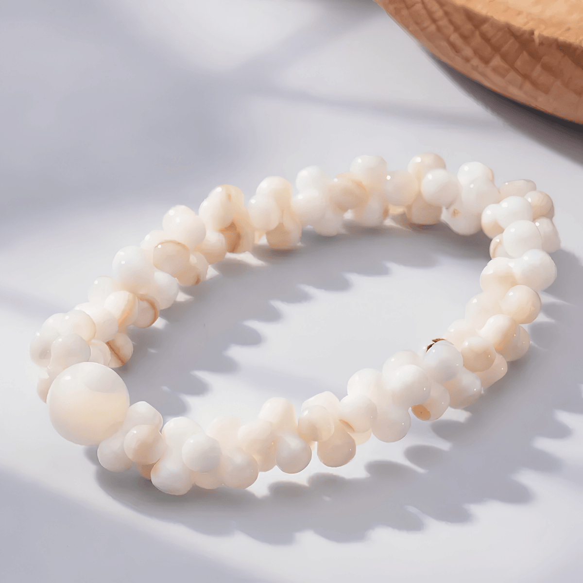 Mother-of-Pearl Beaded Stretch Bracelet