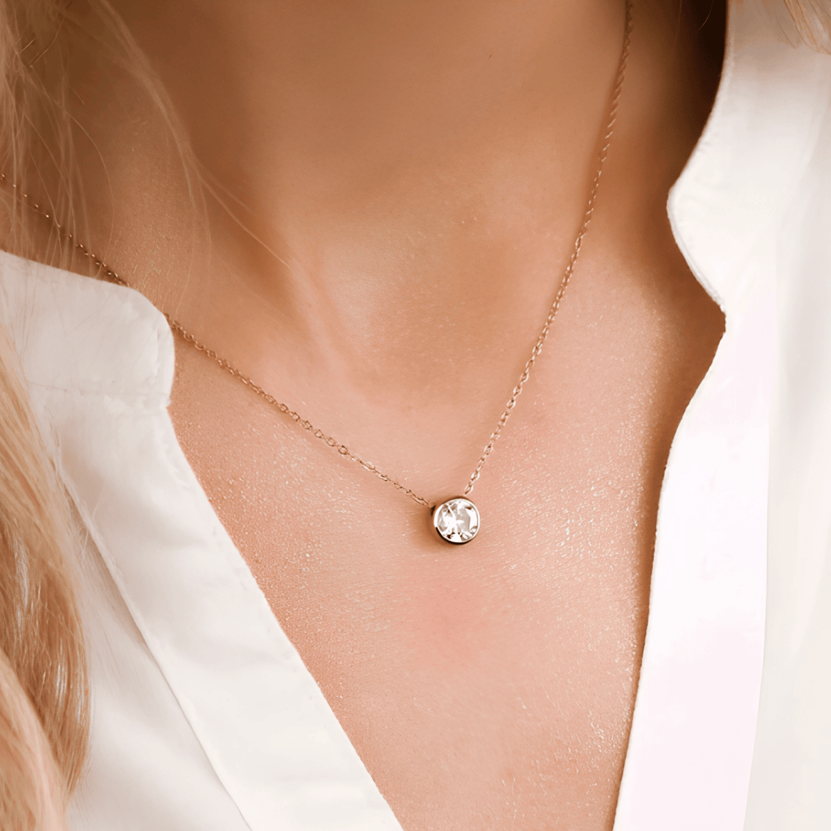 Birthday Emerald Bezel Necklace