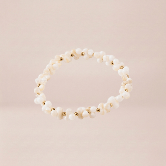 Mother-of-Pearl Floral Stretch Bracelet