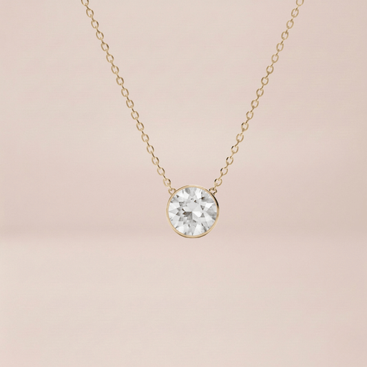 Birthday Emerald Bezel Necklace