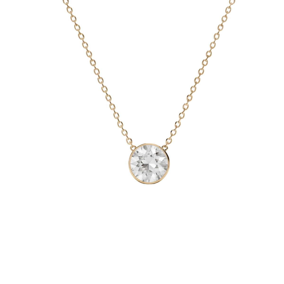 Birthday Emerald Bezel Necklace