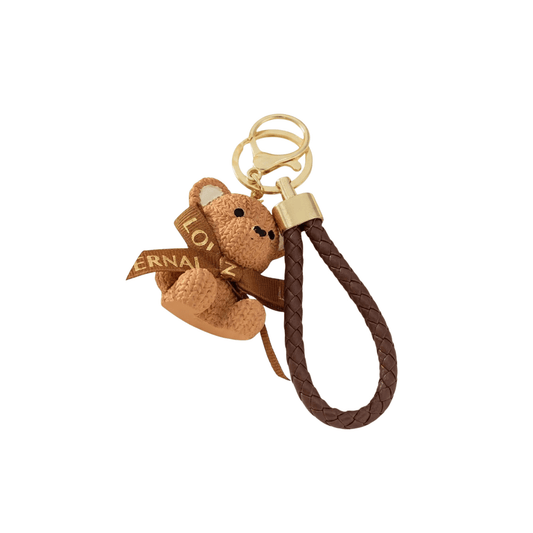 Plush Bear Ribbon Keychain