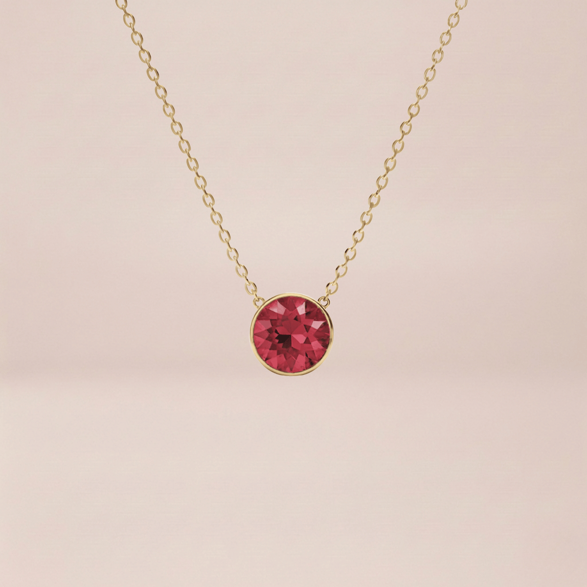 Birthday Emerald Bezel Necklace