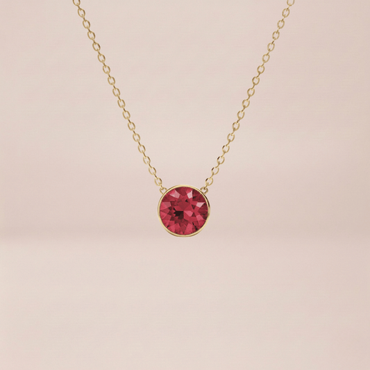 Birthday Emerald Bezel Necklace