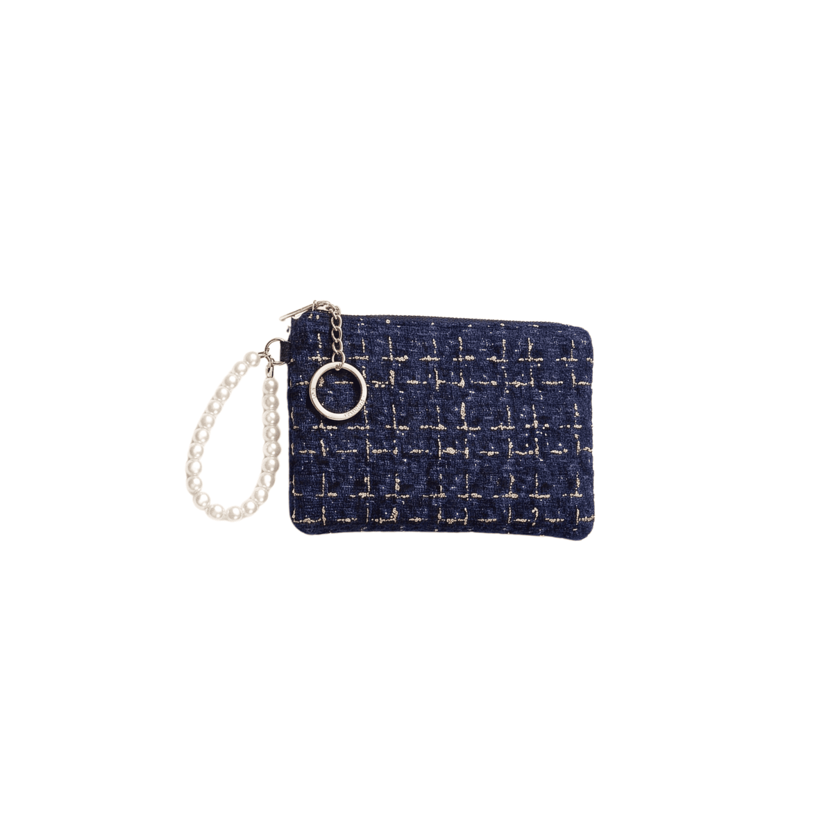 The Noir Tweed Pearl Pouch