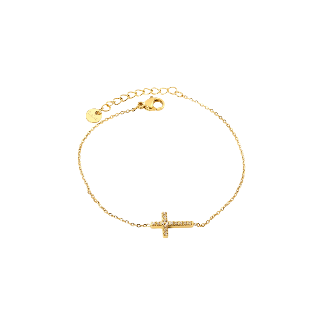 The Seraphina Pave Cross Bracelet
