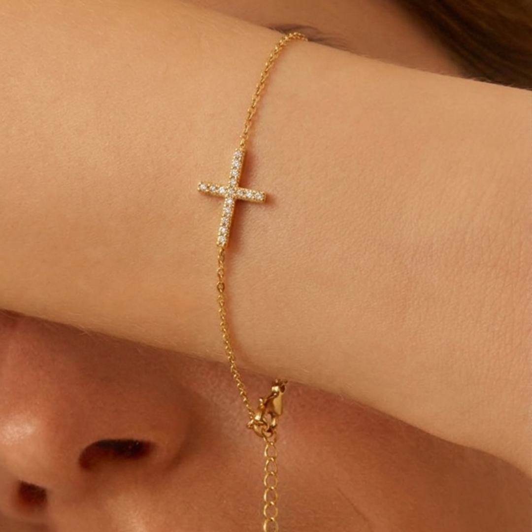 The Seraphina Pave Cross Bracelet