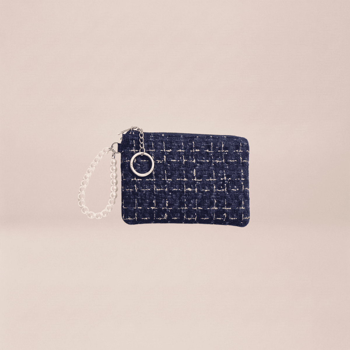 The Noir Tweed Pearl Pouch