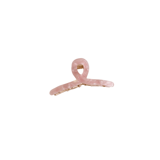 Rose Quartz Marbled Mini Claw Clip