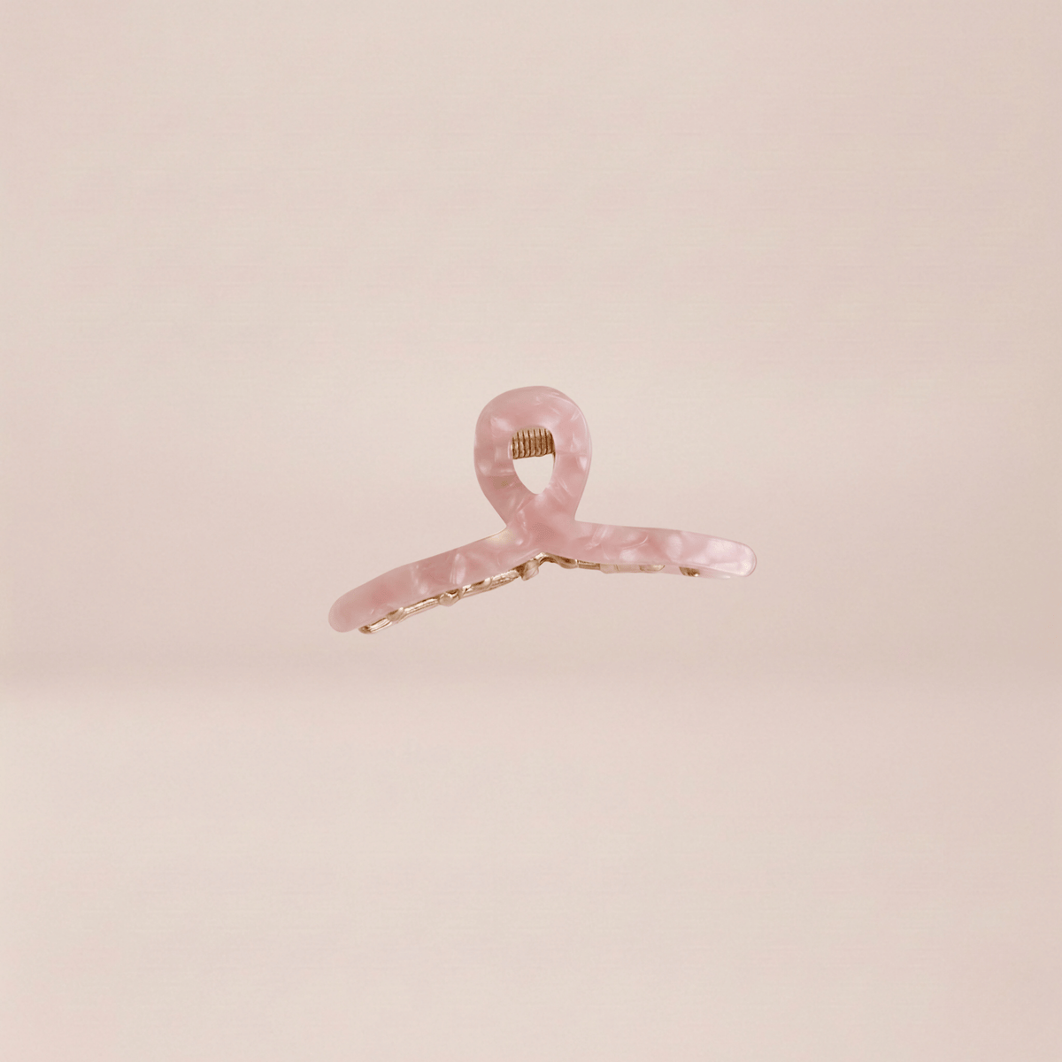 Rose Quartz Marbled Mini Claw Clip