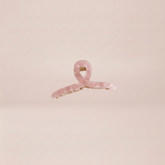 Rose Quartz Marbled Mini Claw Clip