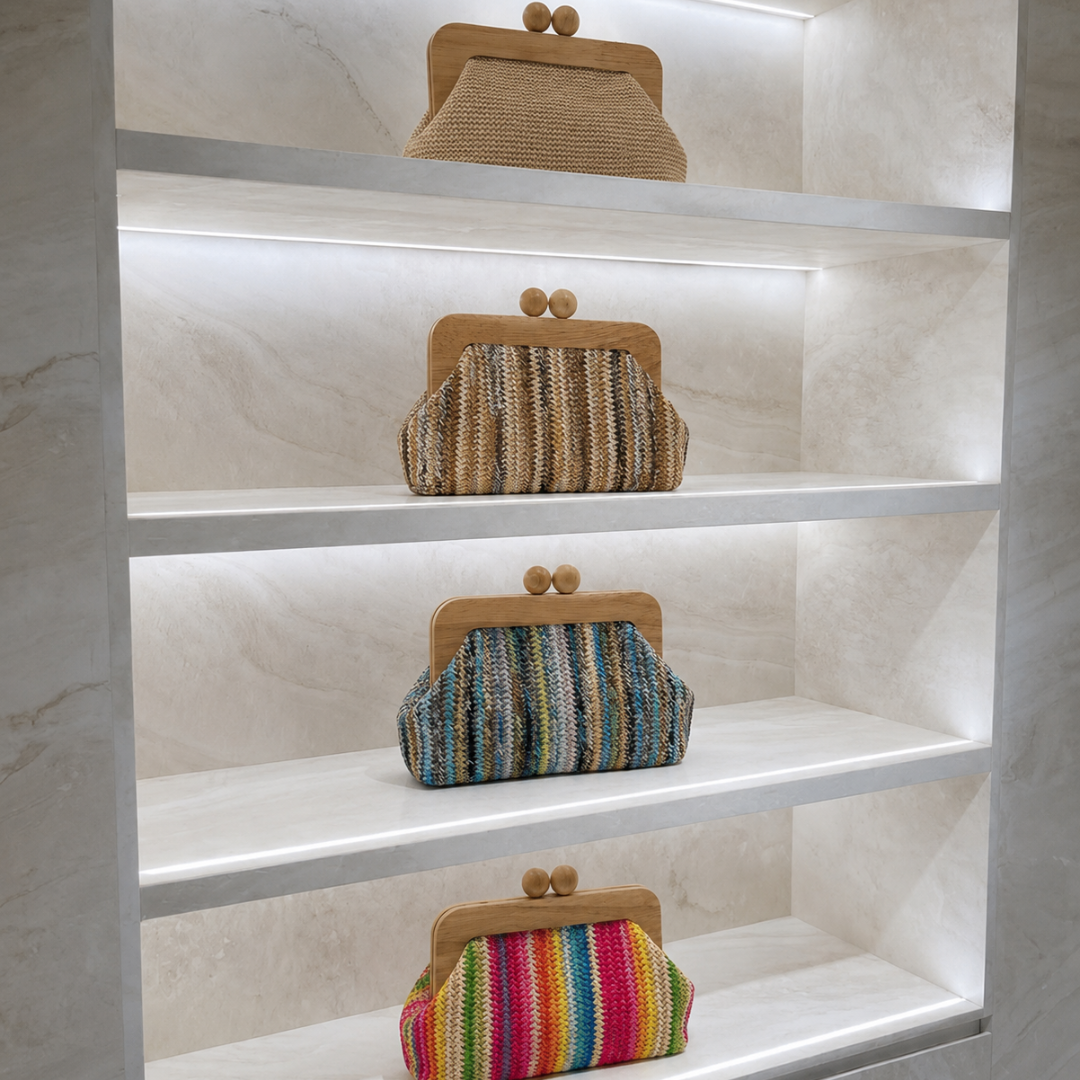 Prism Paper Woven Clutch Collection
