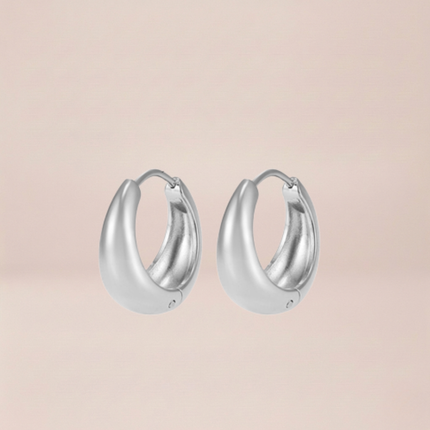 The Luna Chunky Silver Hoop