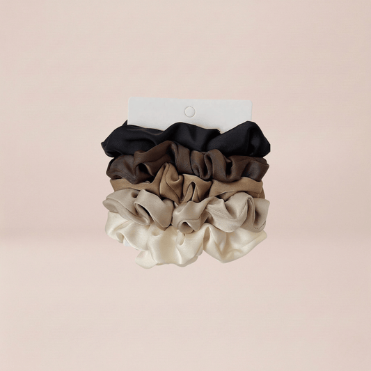 Neutral Silk Scrunchie Set