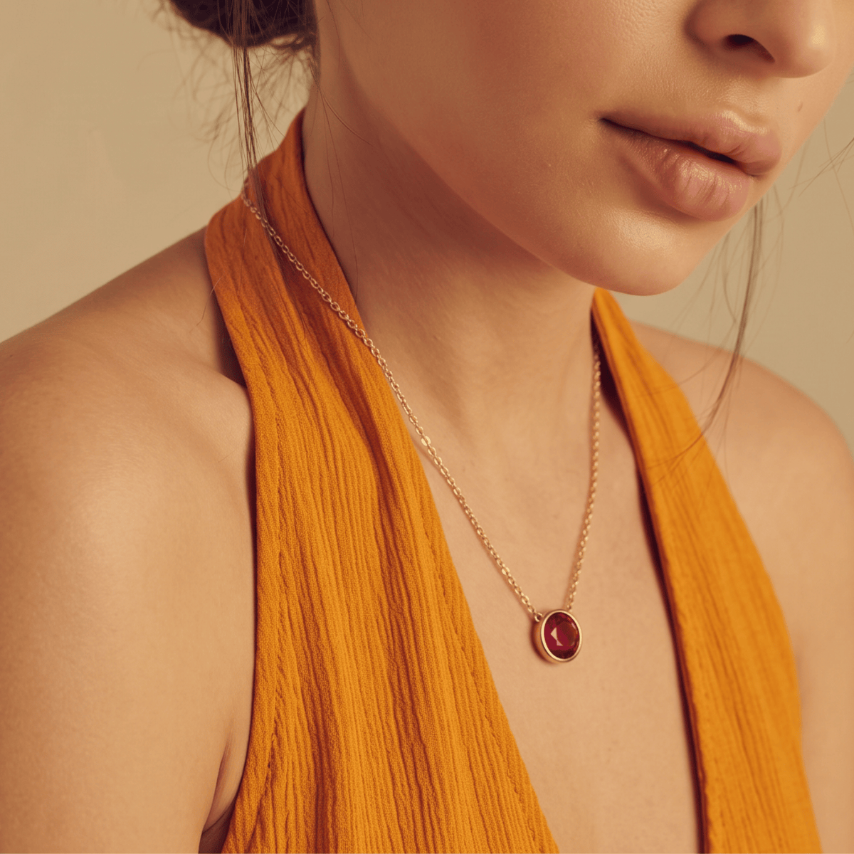 Birthday Emerald Bezel Necklace