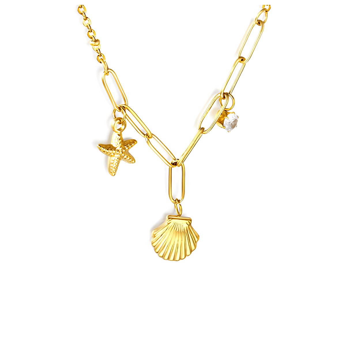 Coastal Charm Paperclip Necklace