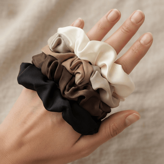 Neutral Silk Scrunchie Set